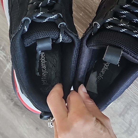 Jeffery Campbell Lo-Fi Chunky Sneakers Black White Red 6.5 - Picture 8 of 12